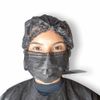 Combo Máscara Tripla Preta + Touca Sanfonada Preta da Protdesc Versao Rosto